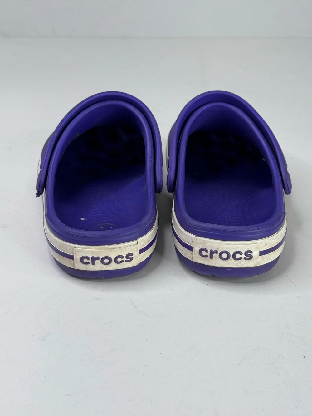 CROCS Kids Purple Clogs with White Stripe Midsole